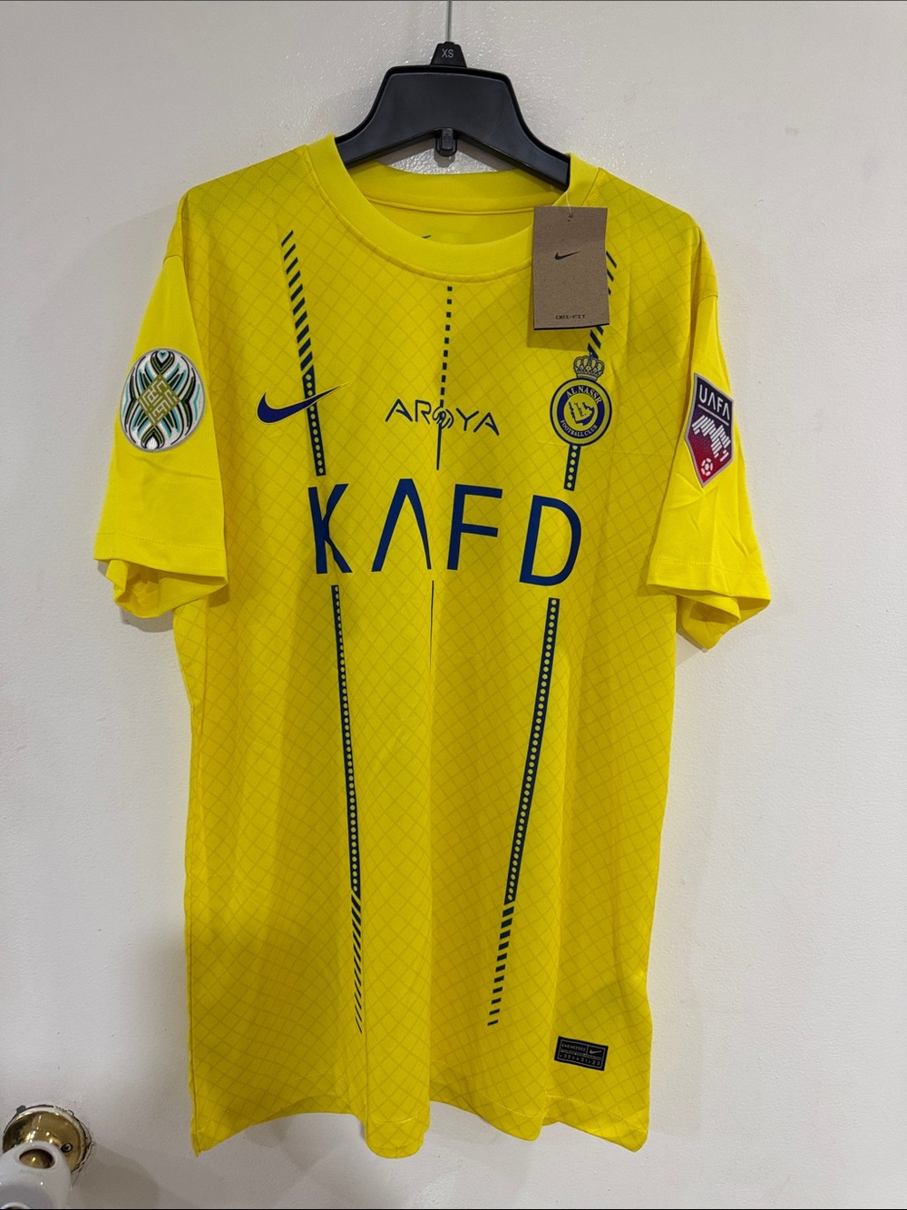 Ronaldo Nike Yellow KAFD Football Jersey with Blue Accents